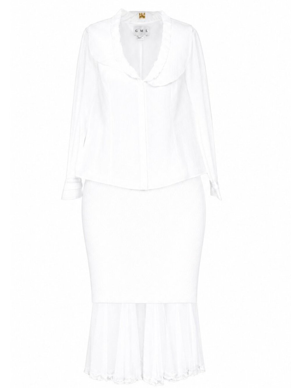 G.M.I. 2-Piece White Skirt Set